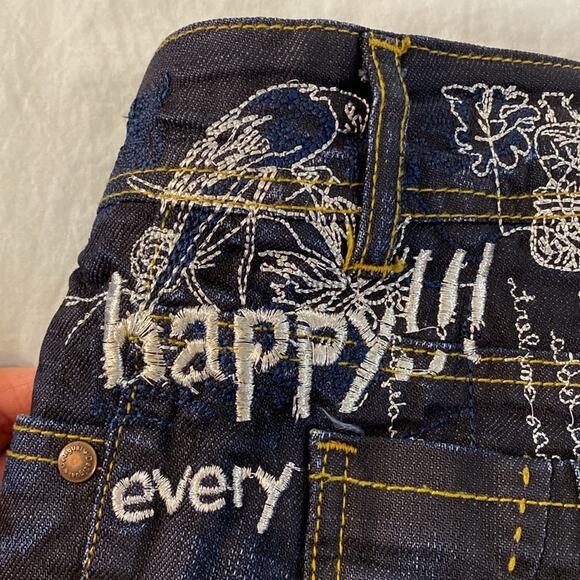 Desigual Spain Embroidered Low Rise Slim Fit Skinny Jeans Size 4 - Picture 7 of 12